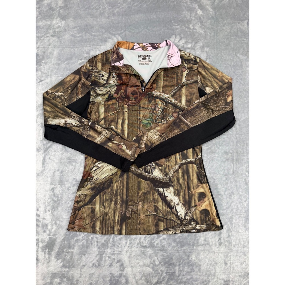 Mossy Oak Break-Up Infinity Camo 1/4 Zip Pullover Pink Accent Womens